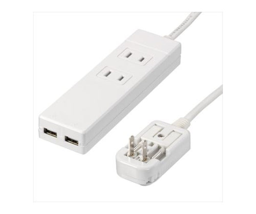 Multi-conversion strip for overseas use, 2 USB ports, HPM6AC2USB2WH, 1 unit