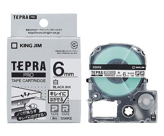 TEPRA PRO tape, peelable, white label, black text, 6mm, SS6KE, 1 piece