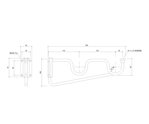 Clothes drying hardware for balconies, horizontal storage type, silver, SK-62, 1 piece