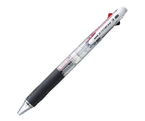Jetstream 3-color ballpoint pen, transparent, 0.38mm, ink colors: black, red, blue, SXE3-400-38.T, 1 pen