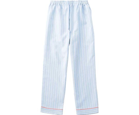 患者衣（スラックス・男女兼用）　ブルー×ブラウン　L　286-98 L 1枚