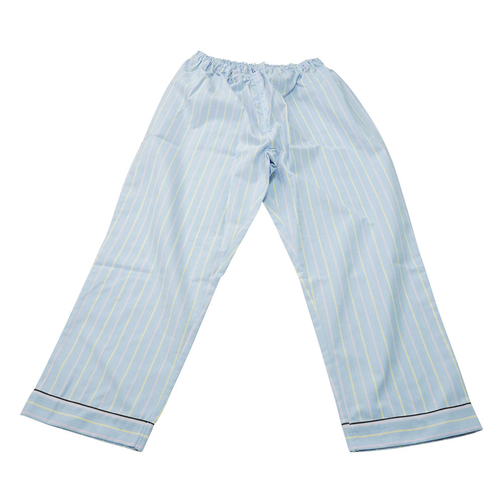 患者衣（スラックス・男女兼用）　ブルー×ブラウン　L　286-98 L 1枚