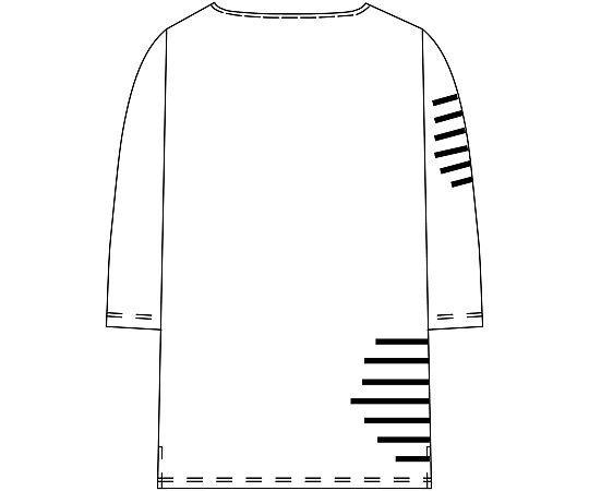 ボーダーTシャツ七分袖　ホワイトxネイビー　3L　HM25-40 3L 1枚