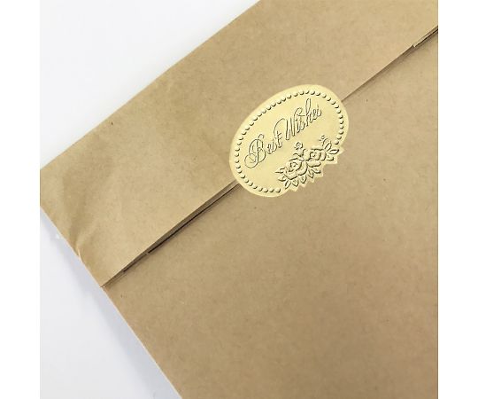 HEIKO ギフトシール ベストウィッシュ金 L 100片　007066300 1パック(4片×25シート入)