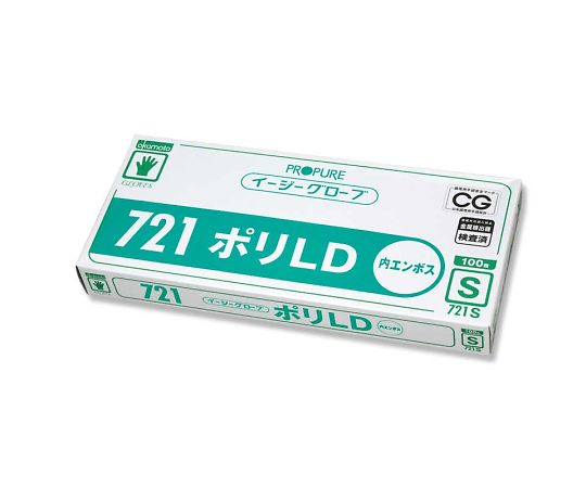 イージーグローブ　ポリLD　内エンボス　721　S　100枚　004539904 1箱(100枚入)