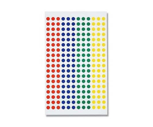 HEIKO Tack Label (Sticker) NO.648 Round Assorted Φ5mm 1512 Pieces 007062136 1 Pack