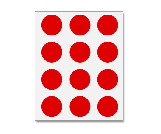 HEIKO タックラベル(シール) NO.440 丸 赤 Φ28mm 180片　007067661 1パック(12片×15シート入)