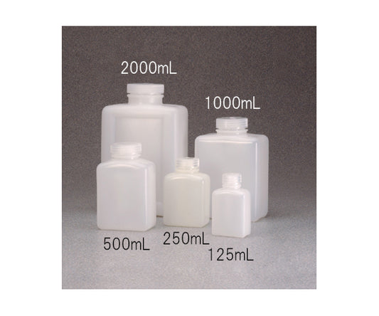 Square Reagent Bottle, HDPE, Transparent, 500mL, 1 Pack (12 Bottles) 2007-0016 1 Pack (12 Bottles)