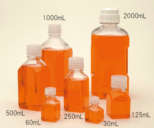 Square bottle PC transparent 125mL 1 pack (6 bottles) 2015-0125 1 pack (6 bottles)