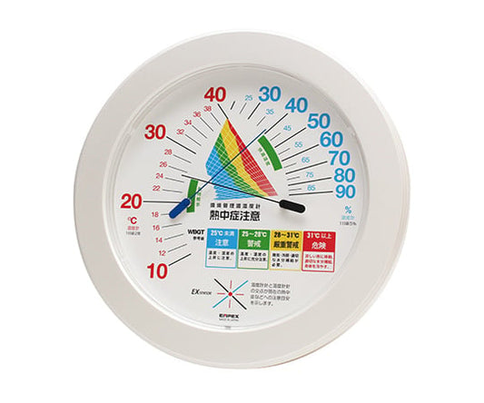 Environmental management thermometer and hygrometer "Caution: Heat stroke" Wall-mounted TM-2482W 1 unit