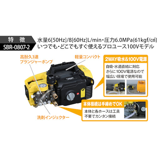 スーパー工業　１００Ｖ高圧洗浄機　ＳＨ−０８０７−２　ポータブルタイプ　SH-0807-2　1 台