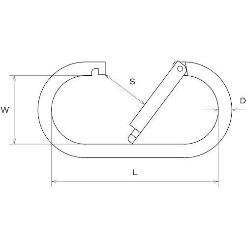 Mizumoto Stainless Steel Mega Carabiner (without ring) Wire diameter 14mm Length 176mm A-3087 1 pc