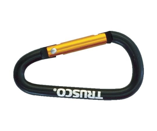 カラビナ　線径5mmX50mm　D型　ブラック　TKN550BK 1個