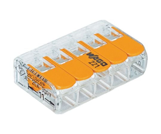 Stranded wire/solid wire one-touch connection connector for 5 holes (25 pieces) WFR-5 1 box (25 pieces)