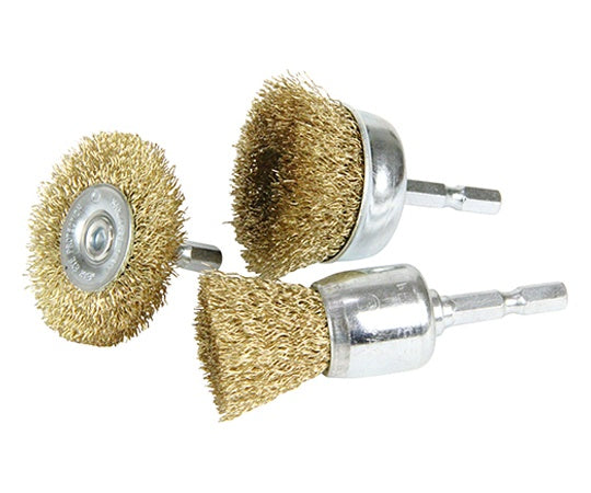 E-Value Hexagonal Shaft Wire Brush Set 3PC 3PCS 1 Set