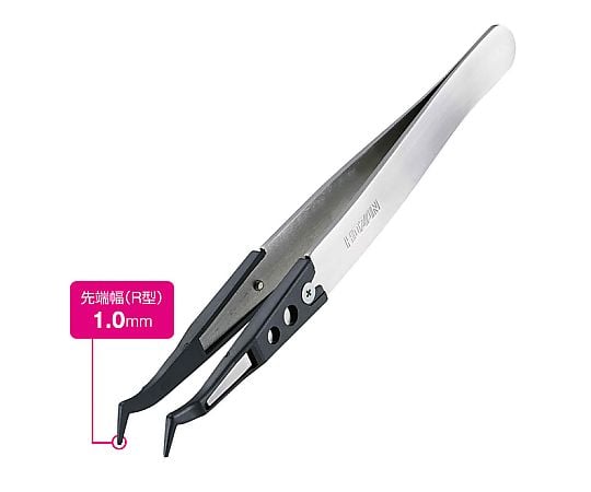 ESDチップピンセット 先端幅1.0mm(R型)　P-642-S 1個