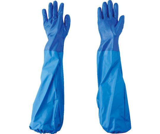 NO660 니트릴 모델 블루 팔 커버 부착 장갑 LL NO660BBLL 1쌍