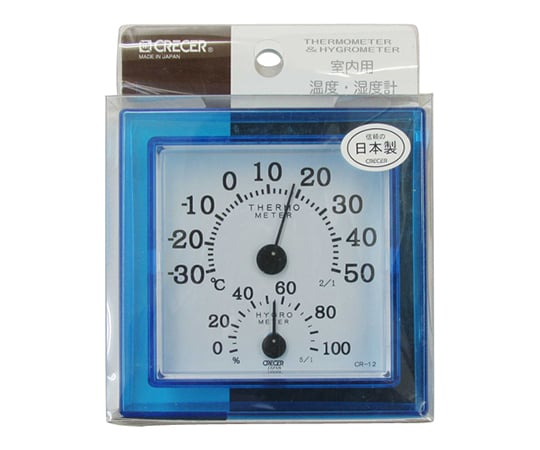 温湿度計クリア・ミニブルー　CR-12B 1個