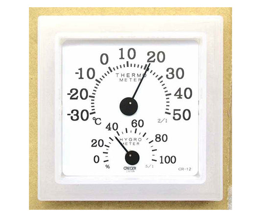 Thermo-hygrometer clear mini white CR-12W 1 piece