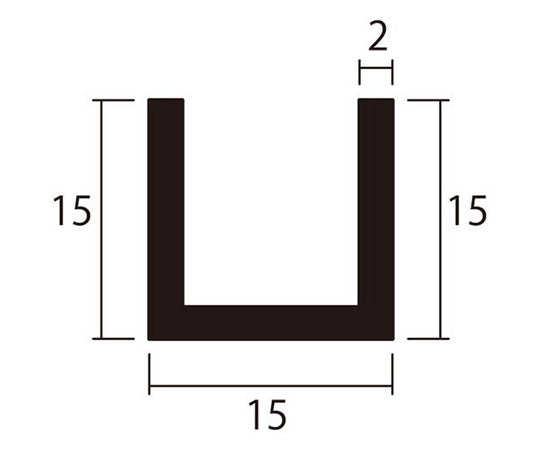 アルミチャンネル 1m 2.0×15×15mm シルバー 4本組 1組(4本入)