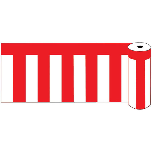 Vinyl red and white curtain roll 40 x 1