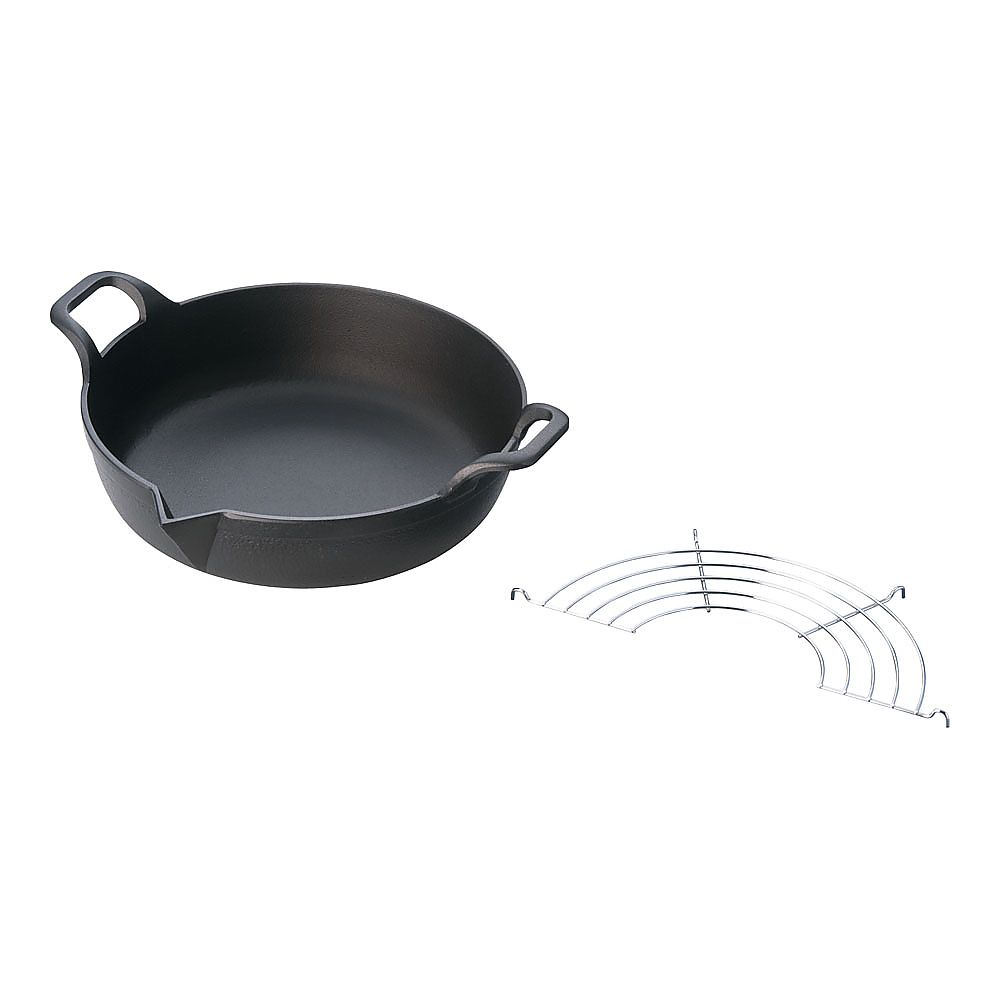 岩鋳 鉄 天ぷら鍋平底 25cm　25-101 1個