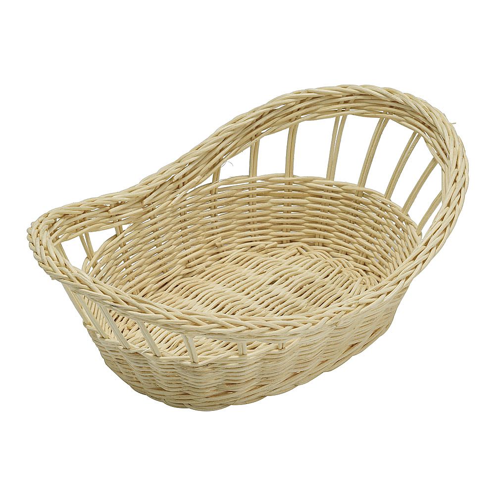1 small rattan boat-shaped bread basket