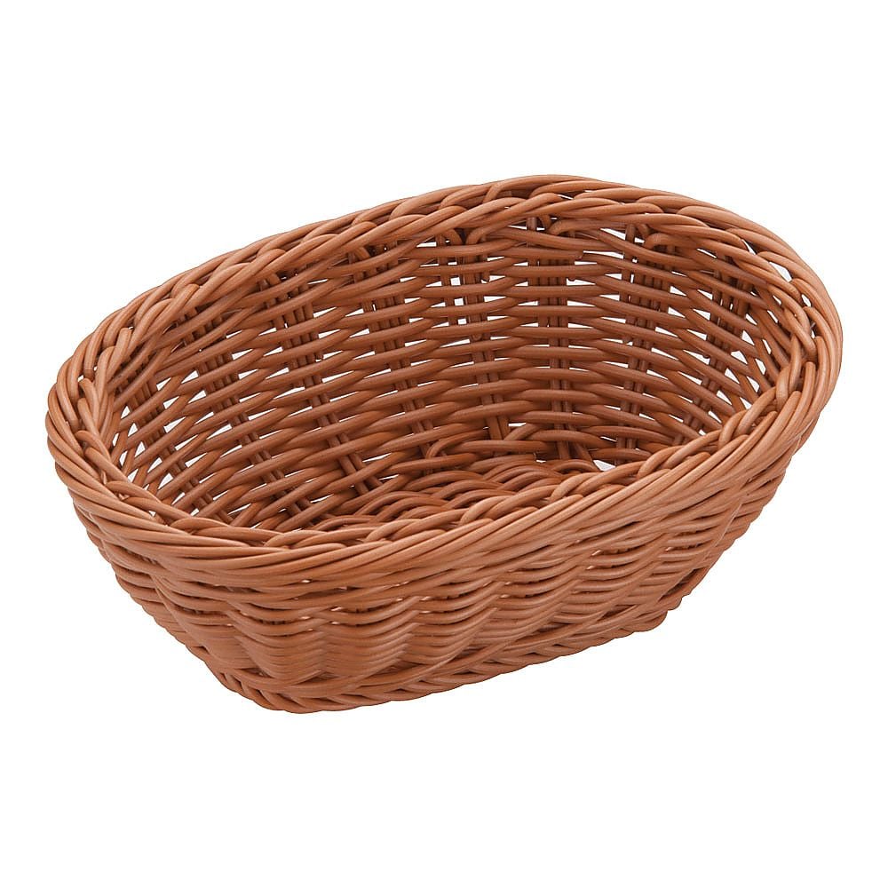樹脂バスケット 小判型 茶　91-068B 1個