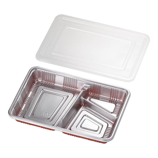 仕切付弁当容器 透明蓋付 (100セット入)　LC-9P 1ケース(100セット入)