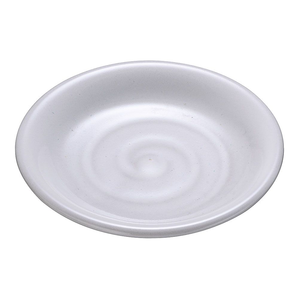 Milky white round small plate T03-244 1 piece