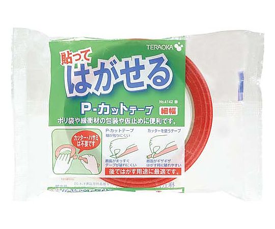 養生P‐カットテープ 18mm 赤 1巻　4142-18ｱｶ 1巻