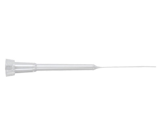 QSP ピペットチップ 0.5-10μL ゲルローディング用先端極細タイプ クリアー 56.6mm ラック(204本×5ラック) 滅菌済　124-R204S-Q 1箱(204本×5個入)