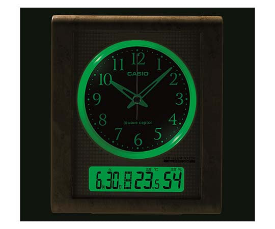 Radio-controlled clock with night-visible light (black) TQT-351NJ-1JF 1 piece