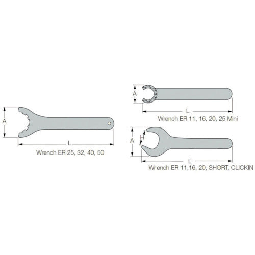 イスカル　部品　ＥＲコレットチャック用レンチ　WRENCH ER11 MINI　1 個