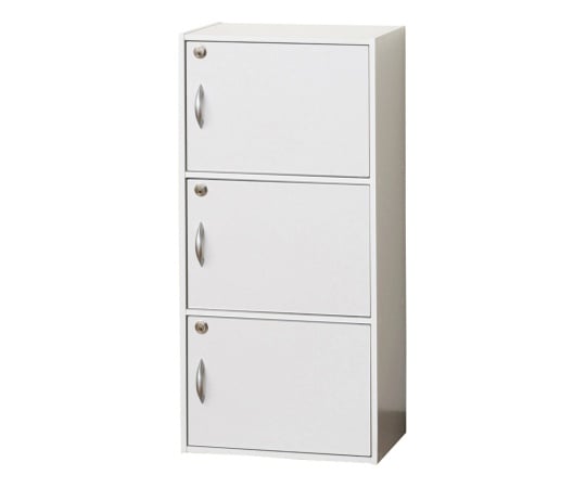 鍵付き3段ボックス ホワイト　39300 1個