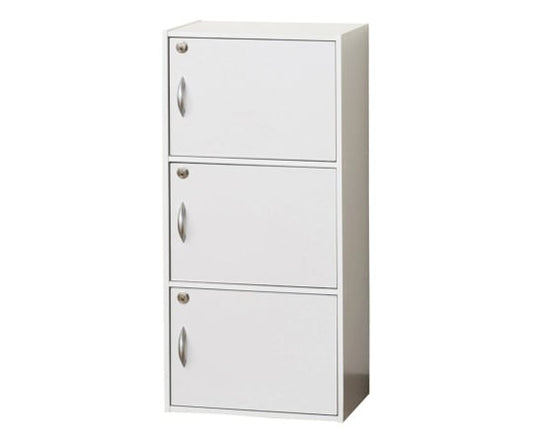 鍵付き3段ボックス ホワイト　39300 1個