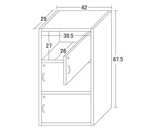 鍵付き3段ボックス ホワイト　39300 1個