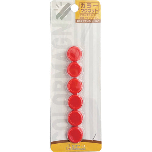 Sankei Color Magnet 20φ Red 6 pieces CMRS-20-RD 1 PK