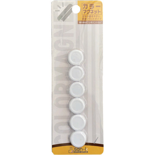 Sankei Color Magnet 20φ White 6 pieces CMRS-20-WH 1 PK