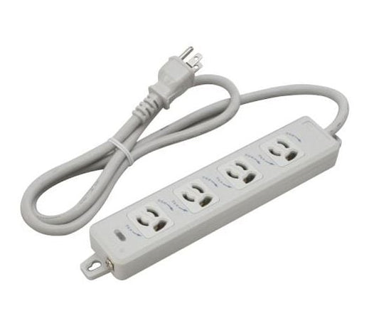 AC125V/15Ax 1m ﾀｯﾌﾟ(4口･抜け止･ｱｰｽ付)　EA815GK-41 1個