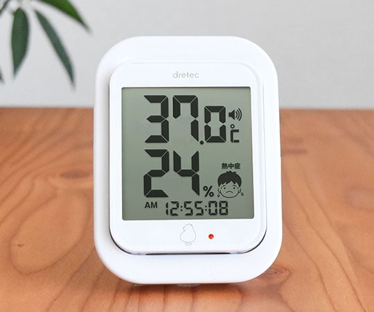 デジタル温湿度計「ルーモ」 ホワイト　O-293WT 1個