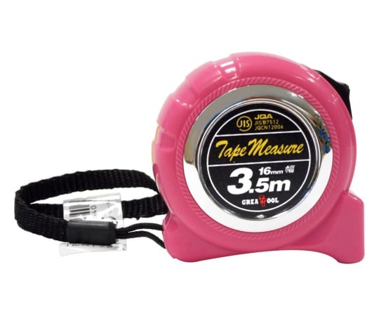 Lockable tape measure (JIS standard) 3.5m x 16mm Pink 478138640 1 piece
