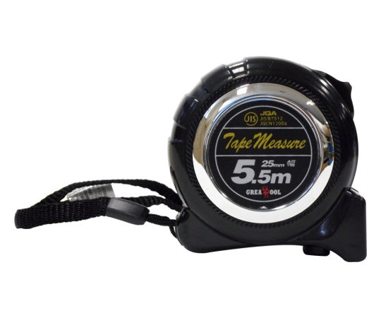 ロック付きメジャー（JIS付）　5.5m×25mm　ブラック　478138642 1個