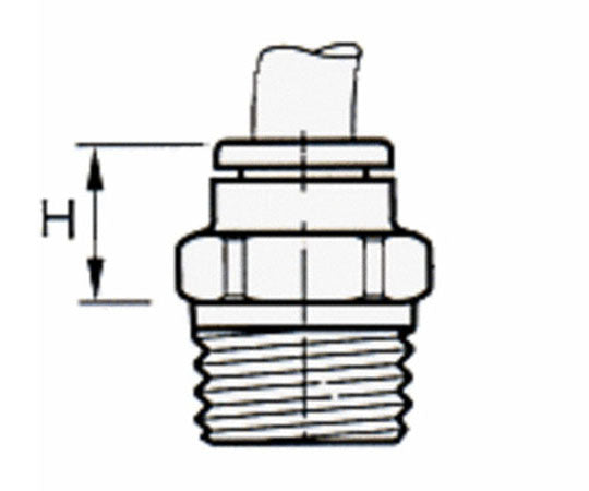 Tube fitter, hexagonal hole straight, R1/8 tapered male thread, m5 parallel male thread, Φ6mm, FSM6-01, 1 piece