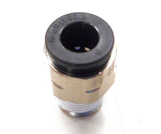 Tube fitter, hexagonal hole straight, R1/8 tapered male thread, m5 parallel male thread, Φ6mm, FSM6-01, 1 piece