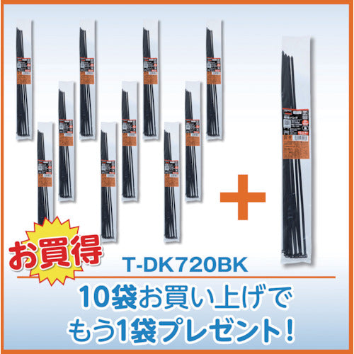 ＴＲＵＳＣＯ　１０＋１キャンペーン　結束バンド（耐候性）　幅８．８ｍｍＸ７２０ｍｍ　１０本入り　１１袋セット　TDK720BKPLUS　1 Ｓ