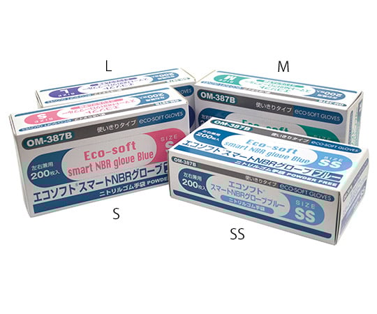 에코 소프트(R) 스마트 니트릴 글로브 블루 M 1상자(200장입) OM-387B M 1상자(200장입)