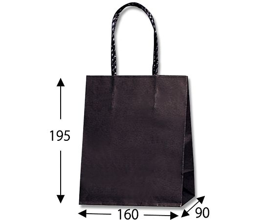 수제 종이 봉투 부드러운 가방 블랙 무지 25 장 003155901 1 봉지 (25 장 입)