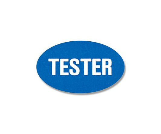 Tack label sticker "TESTER" 13x22mm 312 pieces 007073019 1 bundle (312 pieces)
