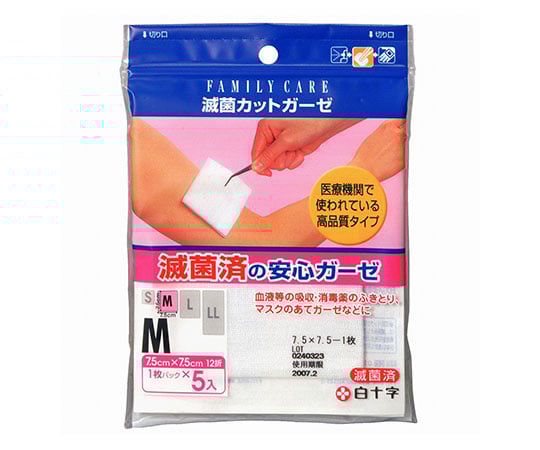 FC(패밀리 케어) 멸균 컷 거즈 M 5장입×10봉투 10977 1케이스(5장×10봉투입)